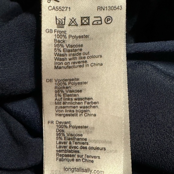 Long Tall Sally - Navy Blue Blouse - Picture 3 of 4